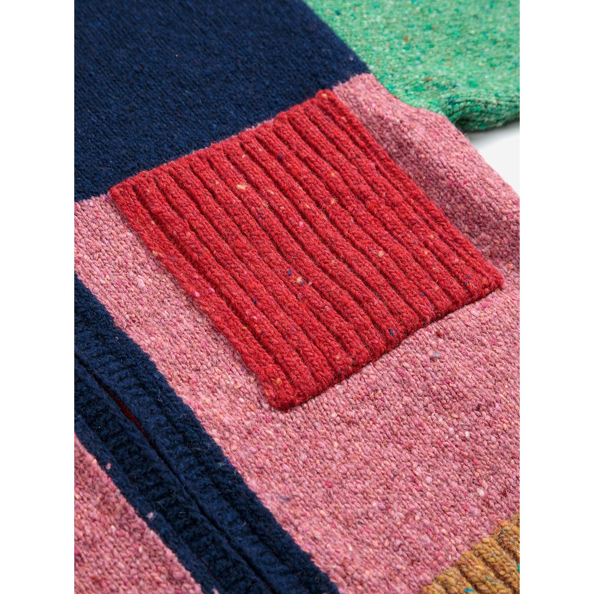 Bobo Choses Gebreid Color Block vest met ritssluiting