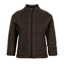 Mikk-line | Merinowollen babyjasje | Dark Brown melange (t-m 104)