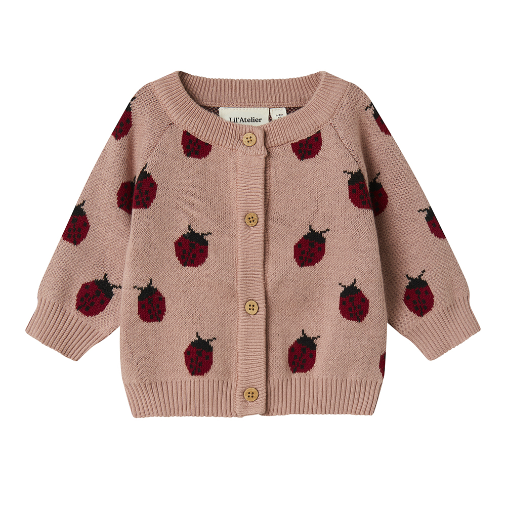 Lil Atelier newborn jacquard vestje Lulio  -  Misty Rose