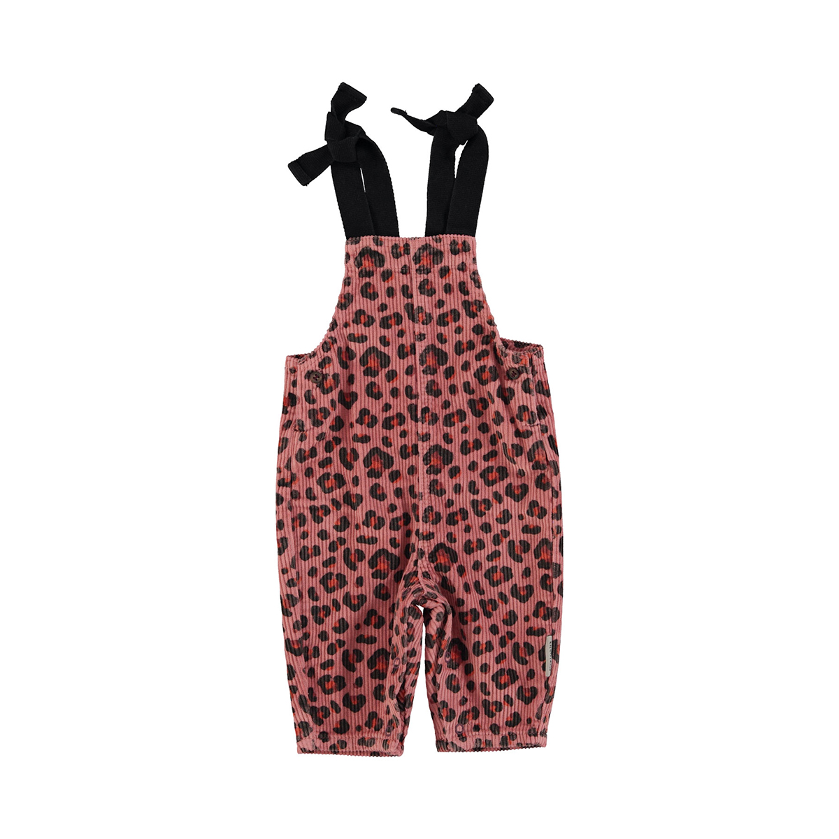 Piupiuchick Roze Corduroy Baby salopet -  Animal print