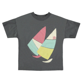 Lotiekids | Loose fit T-shirt Windsurf | Anthraciet