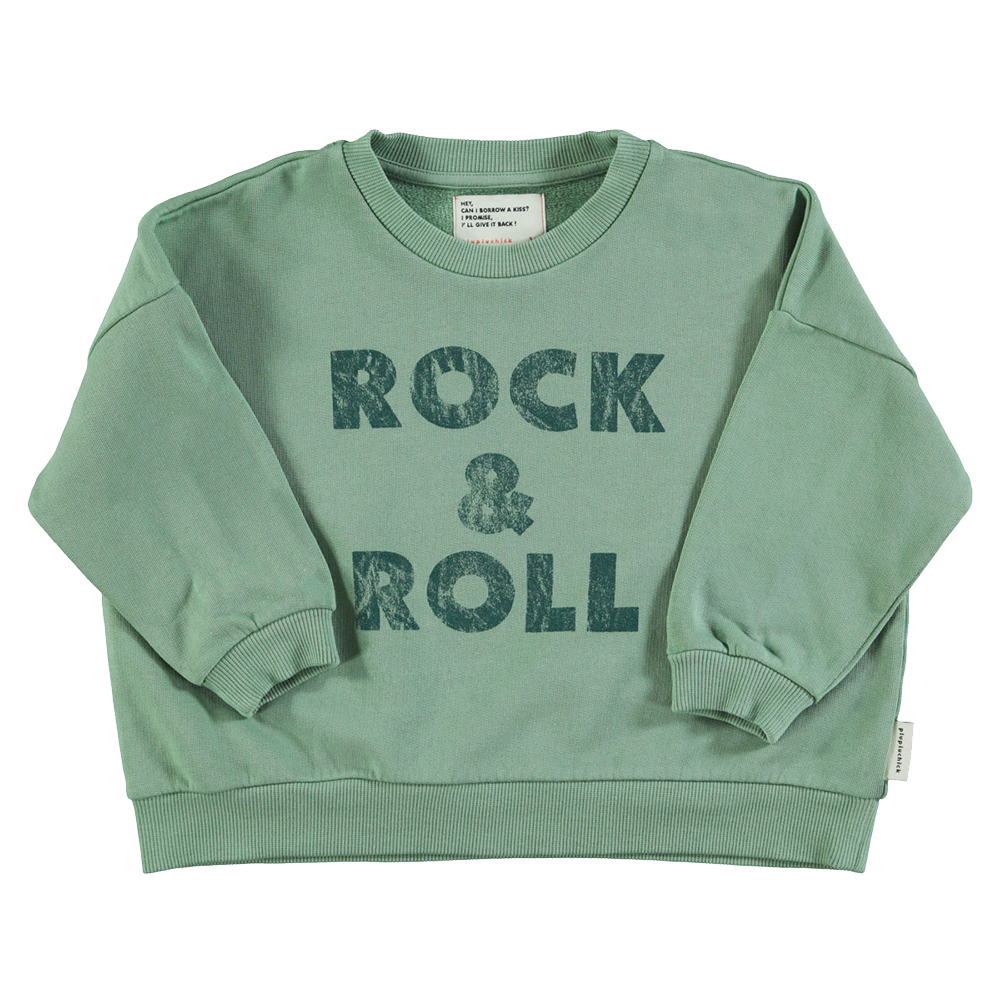 Piupiuchick Sweater  -  Groen met Rock & Roll print