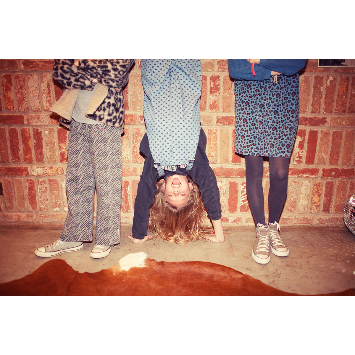 Piupiuchick Blauwe Corduroy jurk -  Animal print