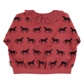 Piupiuchick | Sweatshirt  | Oud roze met paardjes