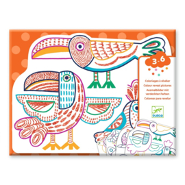 Djeco Magische kleurkaarten Wilde Dieren Families DJ00066 |18m+