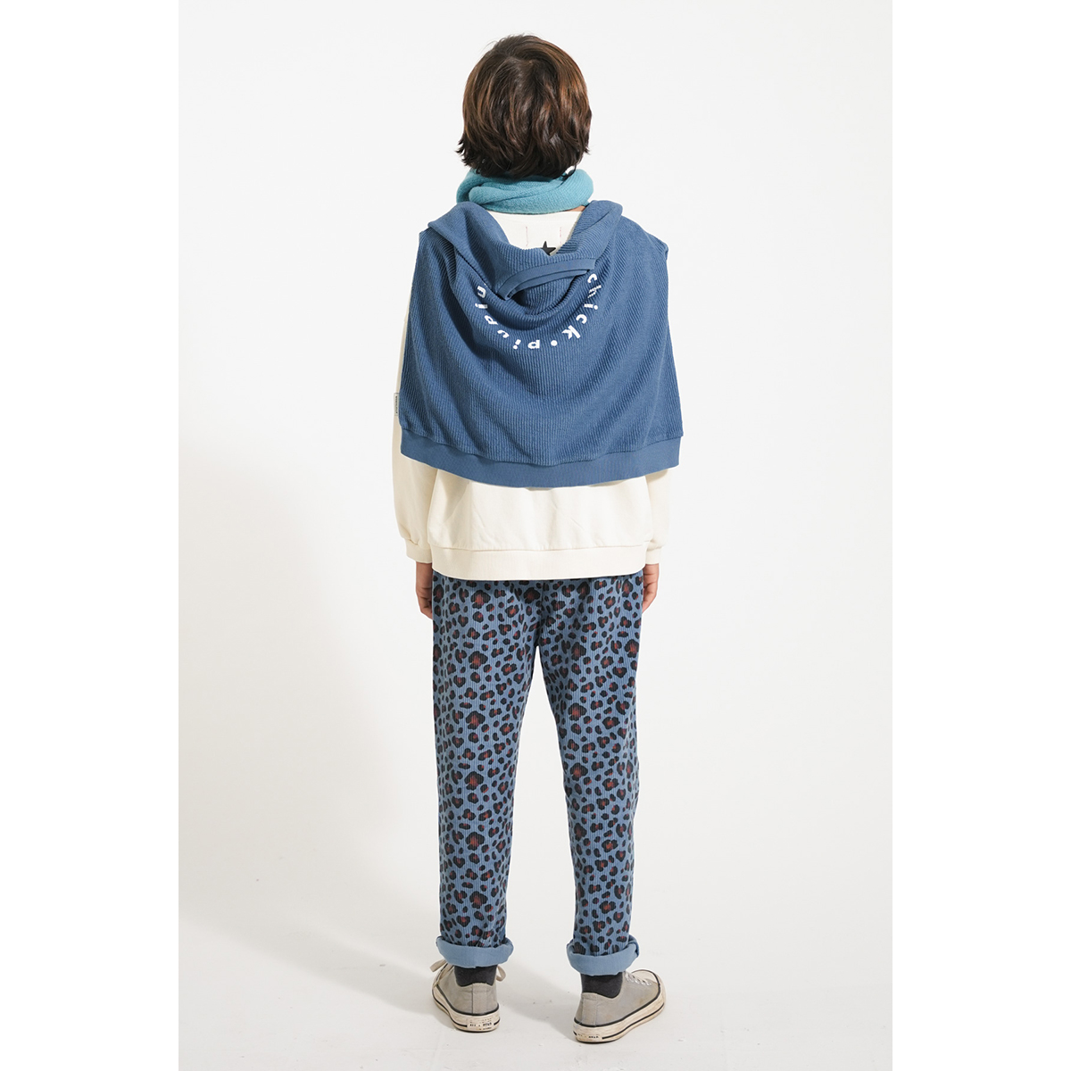 Piupiuchick  Blauwe Corduroy Broek - Animal print