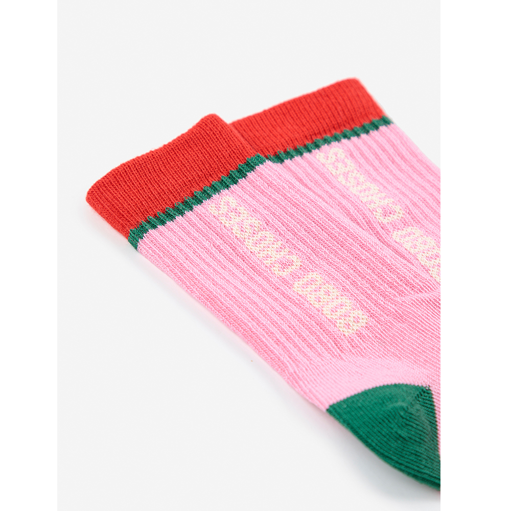 Bobo Choses Colorblock long baby socks Pink