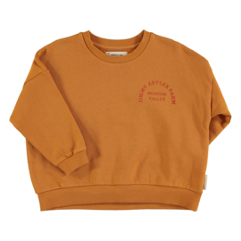 Piupiuchick | Sweatshirt camel met "Jimmy's Apple Farm" print (check rug)