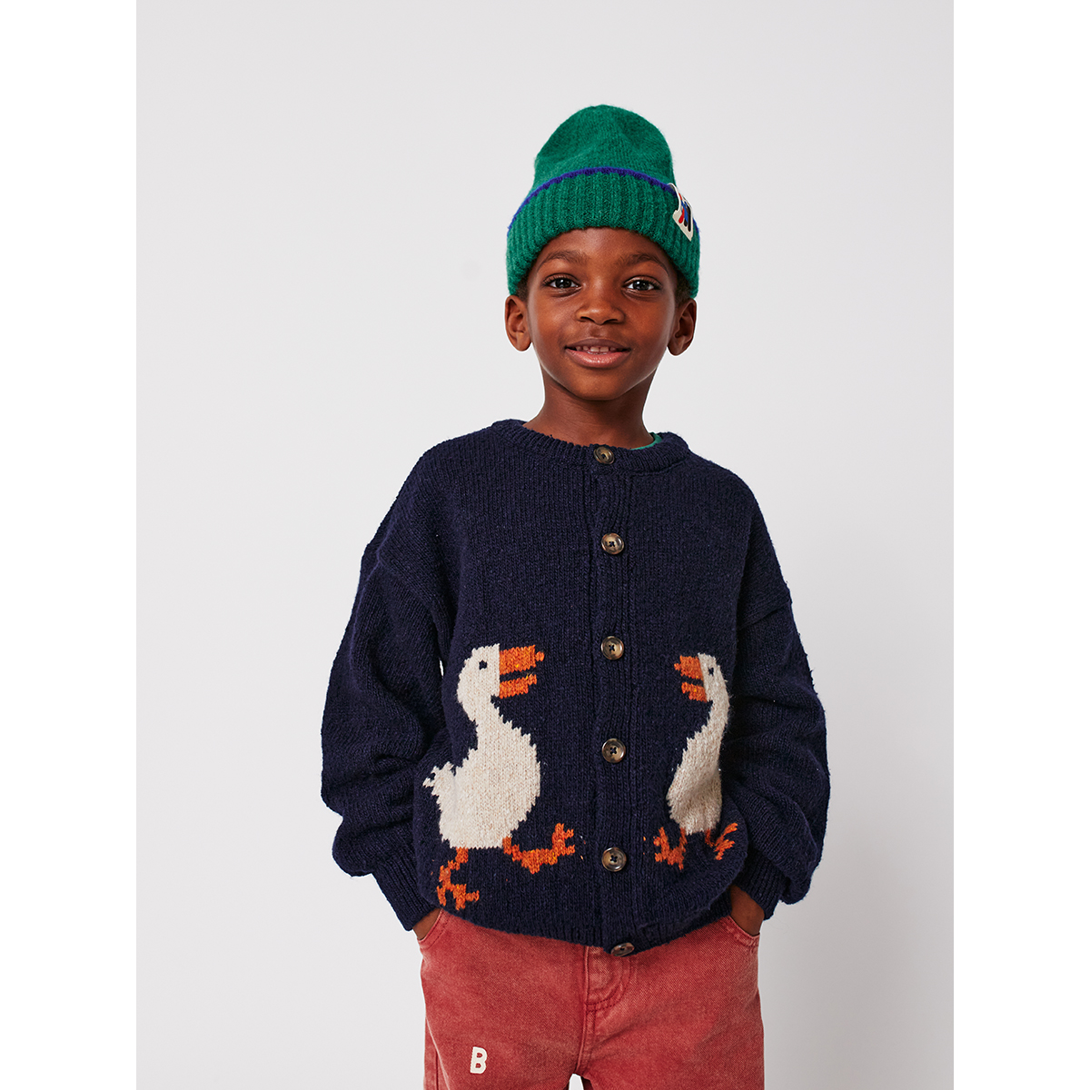 Bobo Choses Gebreid wollen vest La Oca
