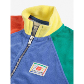 Bobo Choses Smiling Color Block terry zipped sweatshirt