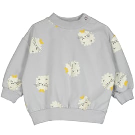 Lotiekids | Baby sweatshirt | Grijs met a.o.p. Kitten in Boots