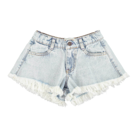 Piupiuchick | Denim shorts met franje | Washed blue