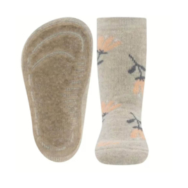 Ewers | Antislip soksloffen Beige gebloemd 3185