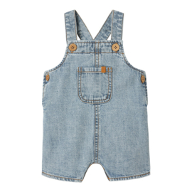 Lil Atelier Hilbert korte baby overall - Light Blue denim