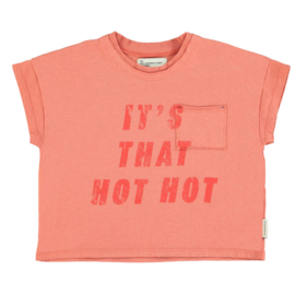 Piupiuchick | Terracotta T-shirt met "Hot Hot" print (met rugprint)