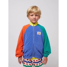 Bobo Choses Smiling Color Block terry zipped sweatshirt
