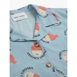 Bobo Choses Morning Egg all over denim shirt