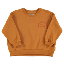 Piupiuchick | Sweatshirt camel met "Jimmy's Apple Farm" print (check rug)