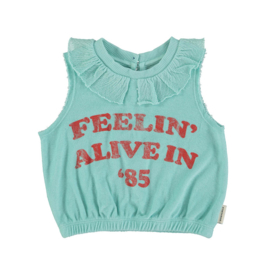 Piupiuchick mouwloze top met "Feelin' Alive" print