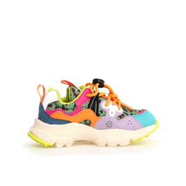 Flower Mountain kindersneakers Yamano Junior - Green Bottle-Raspberry-Orange