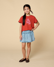 Petit Blush - Jeans Ruffle Skirt - Washed Light Blue