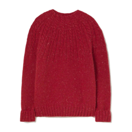 Cozmo Gebreide Wollen Trui -  Red Tweed
