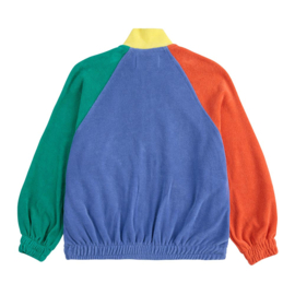 Bobo Choses Smiling Color Block terry zipped sweatshirt