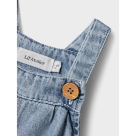 Lil Atelier Funda korte denim baby tuinbroek