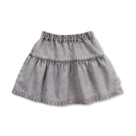 Petit Blush Jeans Ruffle Skirt  -  Washed Grey