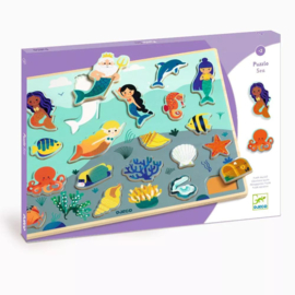 Djeco Houten puzzel Zeemeerminnen Puzzlo Sea DJ01833 | 2+