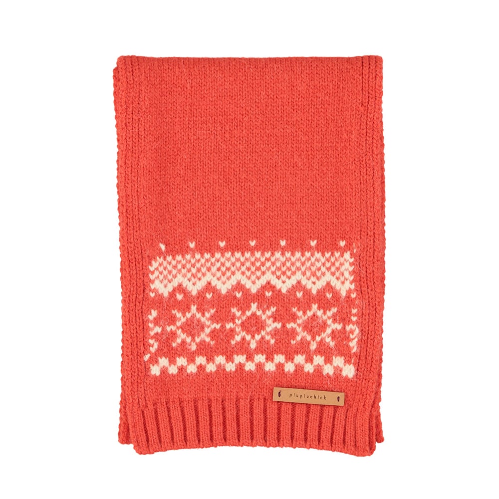 Piupiuchick Rode Jacquard Gebreide Sjaal