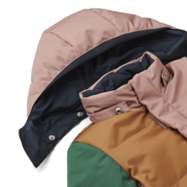 Liewood | Paloma puffer reversible jacket | Colour Block | Dark Rose Multimix