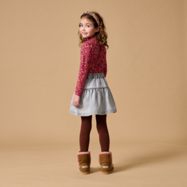 Petit Blush Jeans Ruffle Skirt  -  Washed Grey