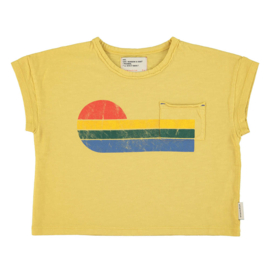 Piupiuchick t-shirt -  Geel met wave print