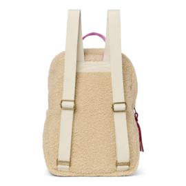 Studio Noos Teddy Midi Rugzak -  Ecru + Purple