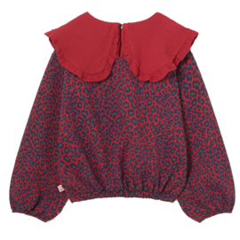 Cozmo Genoa Sweater  -  Red Animal print