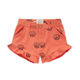 Sproet & Sprout | Ruffle short Shell print | Coral