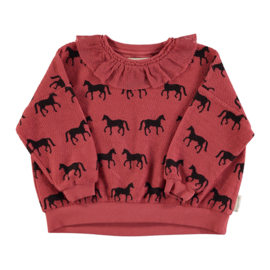 Piupiuchick | Sweatshirt  | Oud roze met paardjes