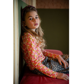 Petit Blush Rib Turtle Neck - Diabolo A.O.P.