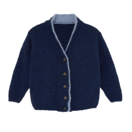 Cozmo | Luciano gebreid vest | Donkerblauw wol blend