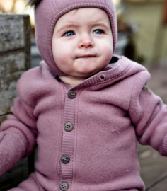 Mikk-line | Merinowollen baby suit met capuchon | Burlwood