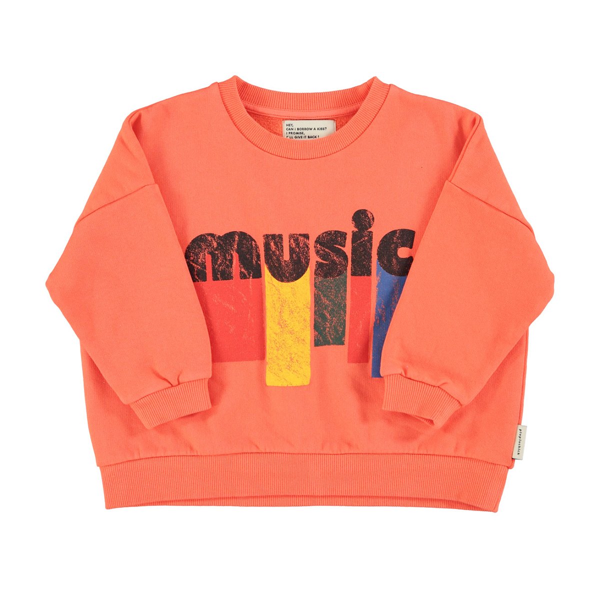 Piupiuchick Oranje sweater met Music print
