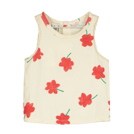 Lotiekids woven baby top Poppies - Vanilla