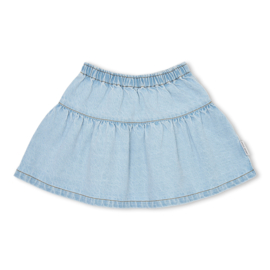 Petit Blush - Jeans Ruffle Skirt - Washed Light Blue