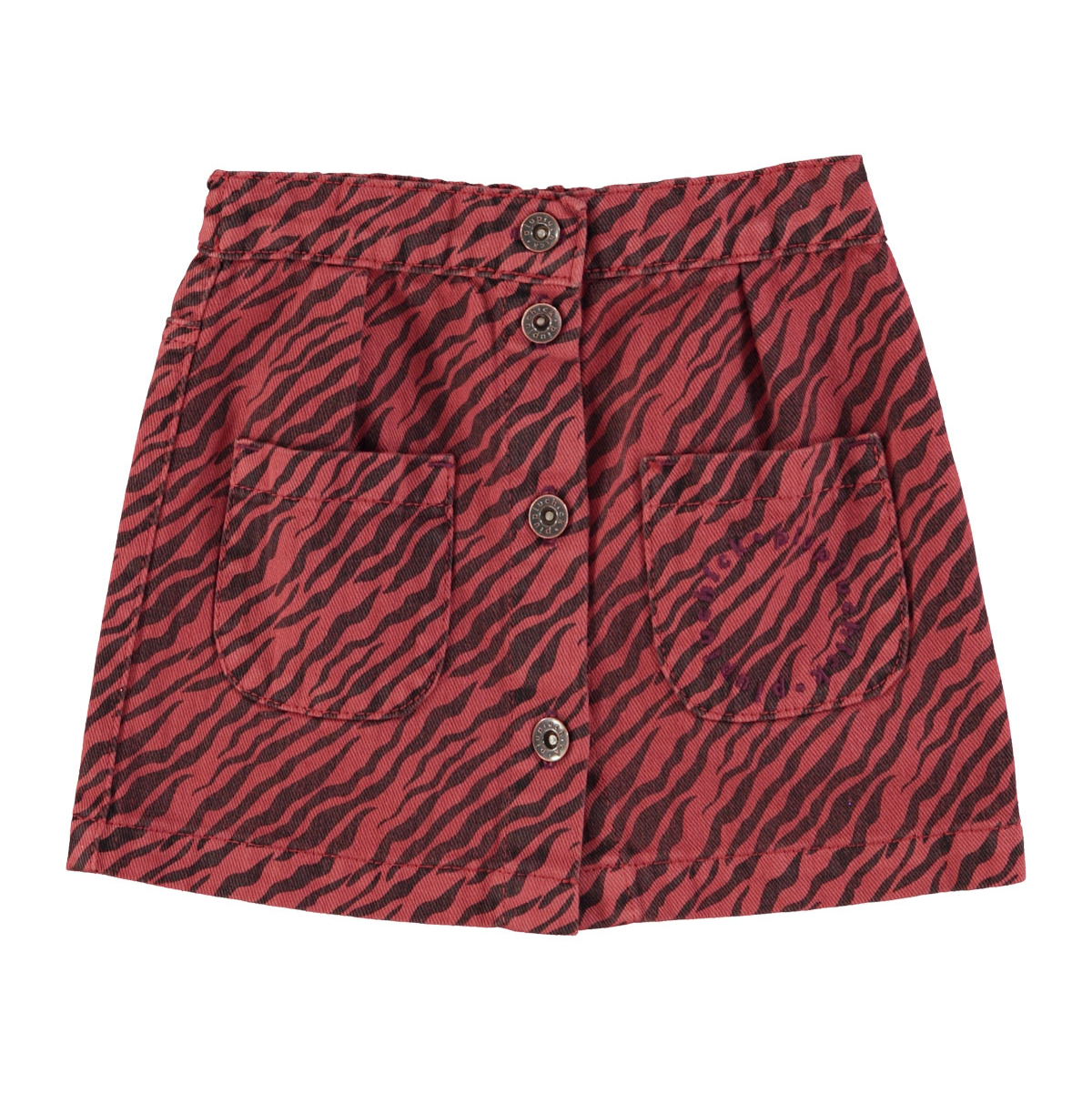 Piupiuchick  Denim rok - Bordeaux Zebra print