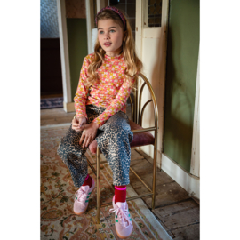 Petit Blush Rib Turtle Neck - Diabolo A.O.P.