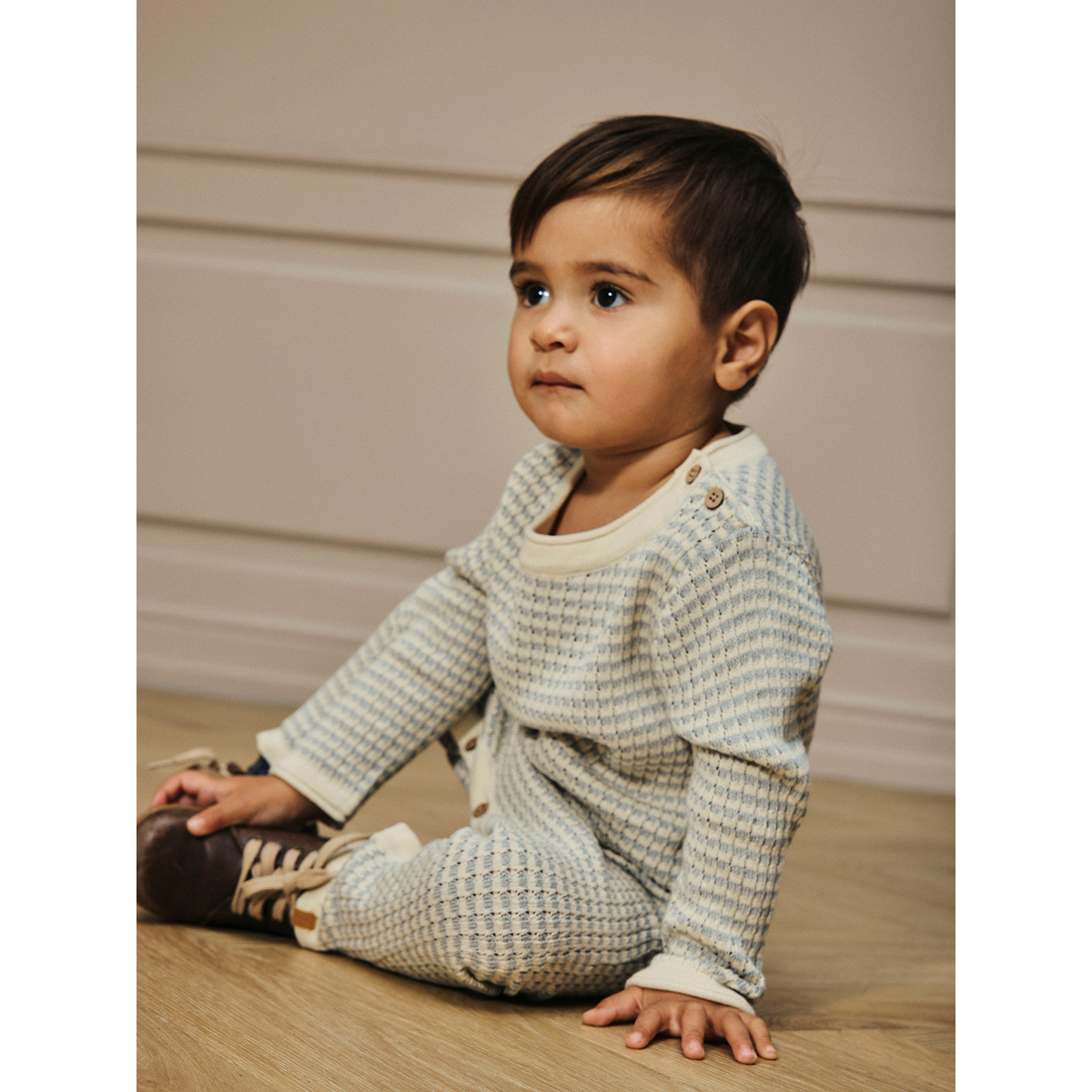 Lil Atelier newborn Knit Suit Nelson  -  Pigeon