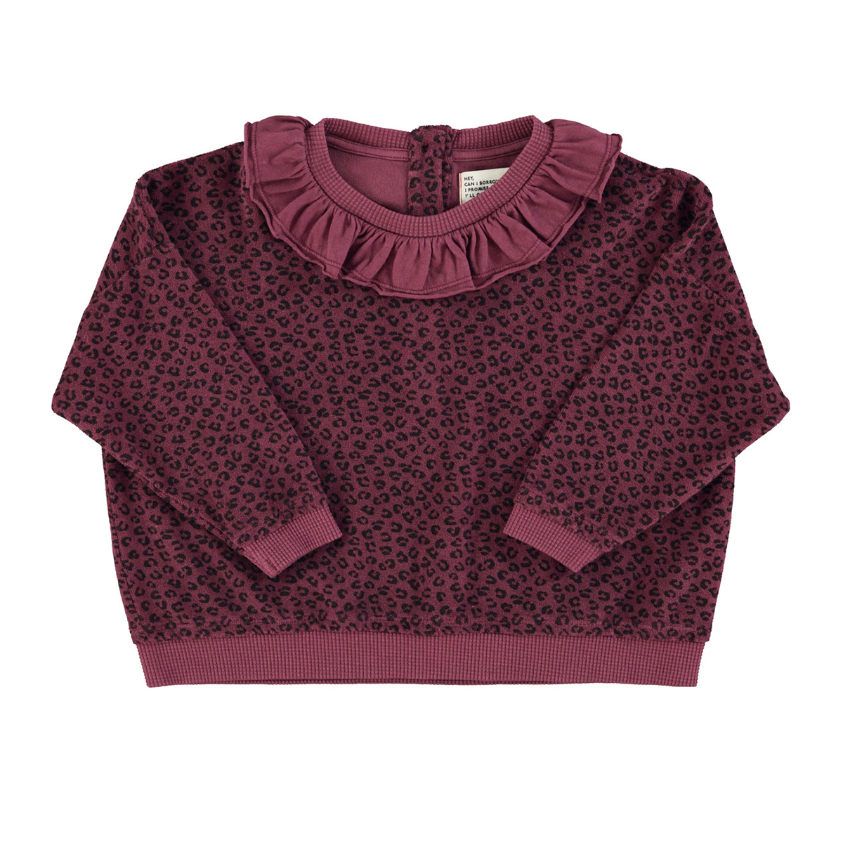 Piupiuchick Terry Sweater  -  Aubergine met Animalprint