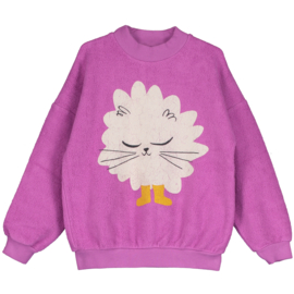 Lotiekids | Teddy sweater | Felroze met Kitten in Boots