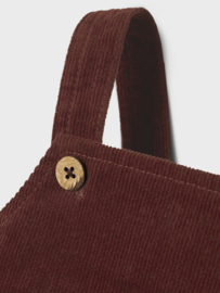 Lil Atelier Obert Corduroy Baby Overall  -  Hot Chocolate